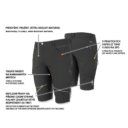 Kraťasy BNN FOBOS, strečovové, outdoorové, černé