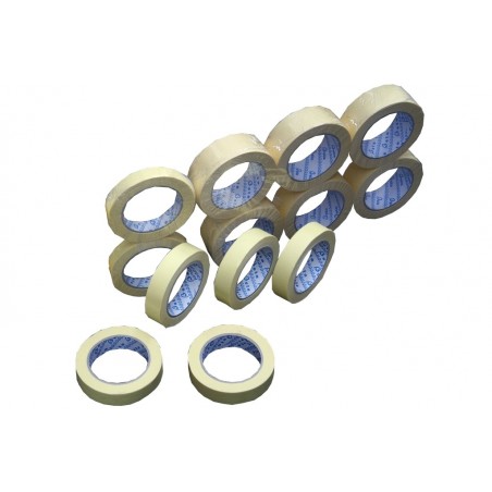 Lepící páska krepová 19 mm šíře x 50 m návin do 60 stupňů Celsia - AKCE!