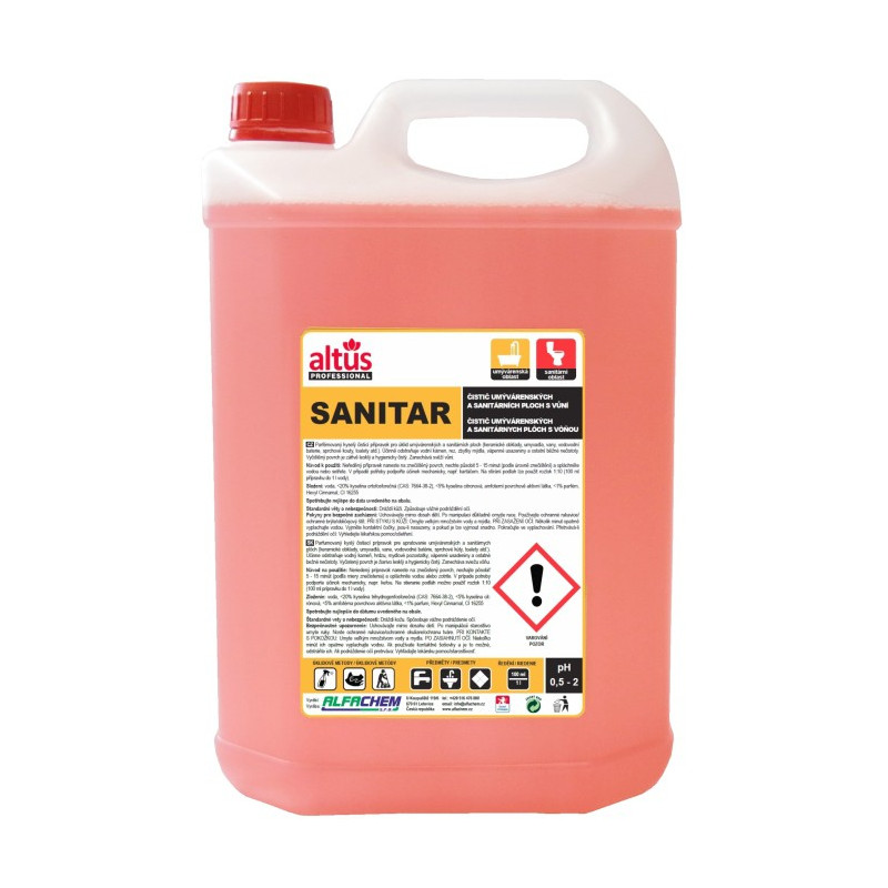 ALTUS Professional SANITAR, čistič umývárenských a sanitárních ploch, 5 litrů
