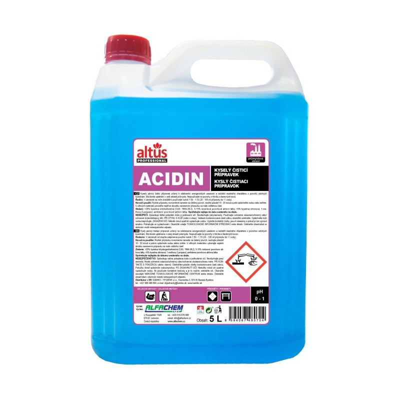 ALTUS Professional ACIDIN, kyselý čisticí přípravek, 5 litrů