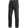 Kalhoty CXS AKRON do pasu, softshell, černé s HV žluto-oranžovými dopl.