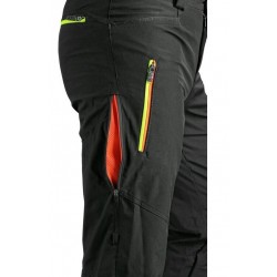 Kalhoty CXS AKRON do pasu, softshell, černé s HV žluto-oranžovými dopl.