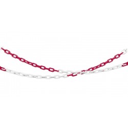 Plastový řetěz, červeno-bílý, PVC, 1m
