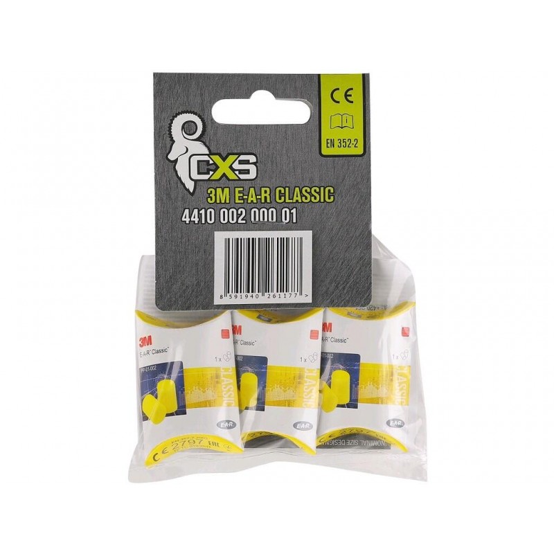 Zátkové chrániče sluchu 3M E-A-R CLASSIC, 3 páry - cena za celé balení 3 páry